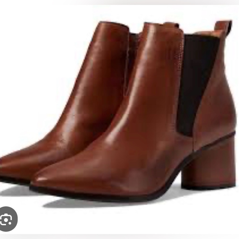 Miz Mooz Cognac Brown Leather Ankle Boots
